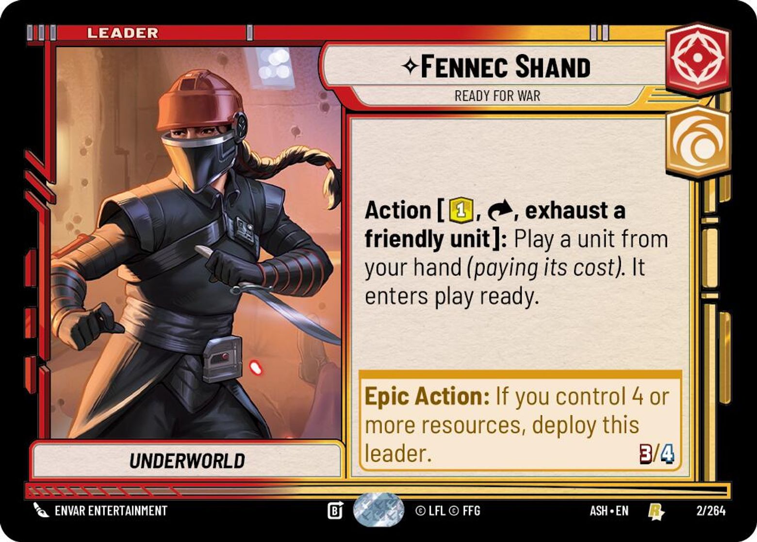 Fennec Shand, Ready for War card art
