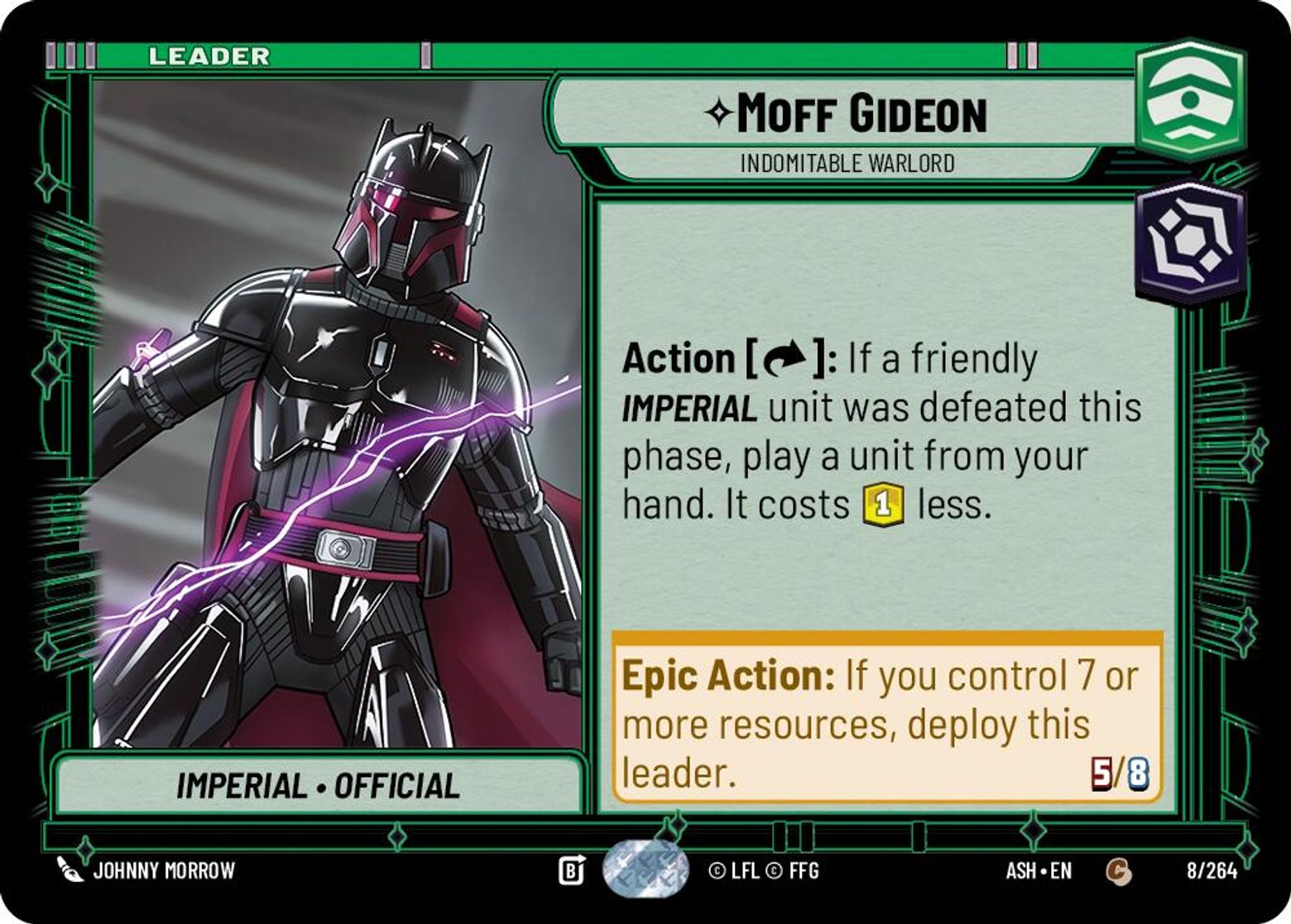 Moff Gideon, Indomitable Warlord card art