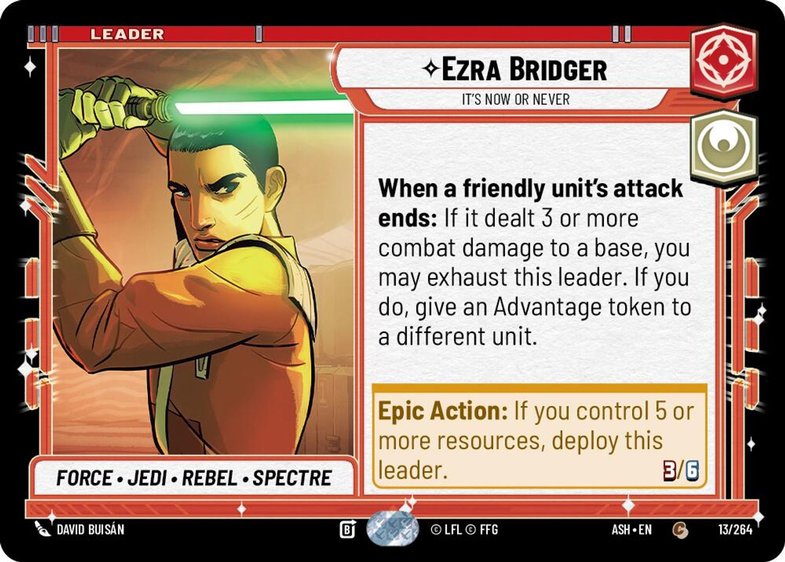 Ezra Bridger, It's Now or Never card art