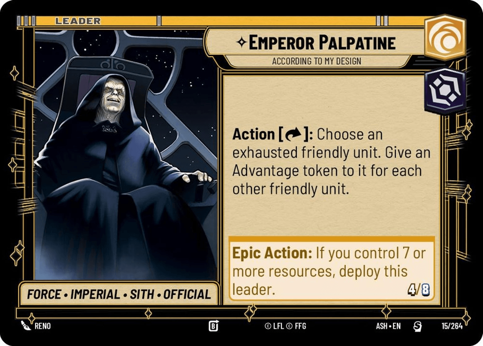 Emperor Palpatine, According to My Design card art