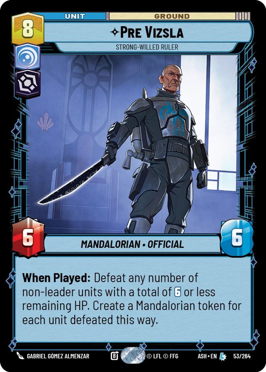 Pre Vizsla, Strong-Willed Ruler card art