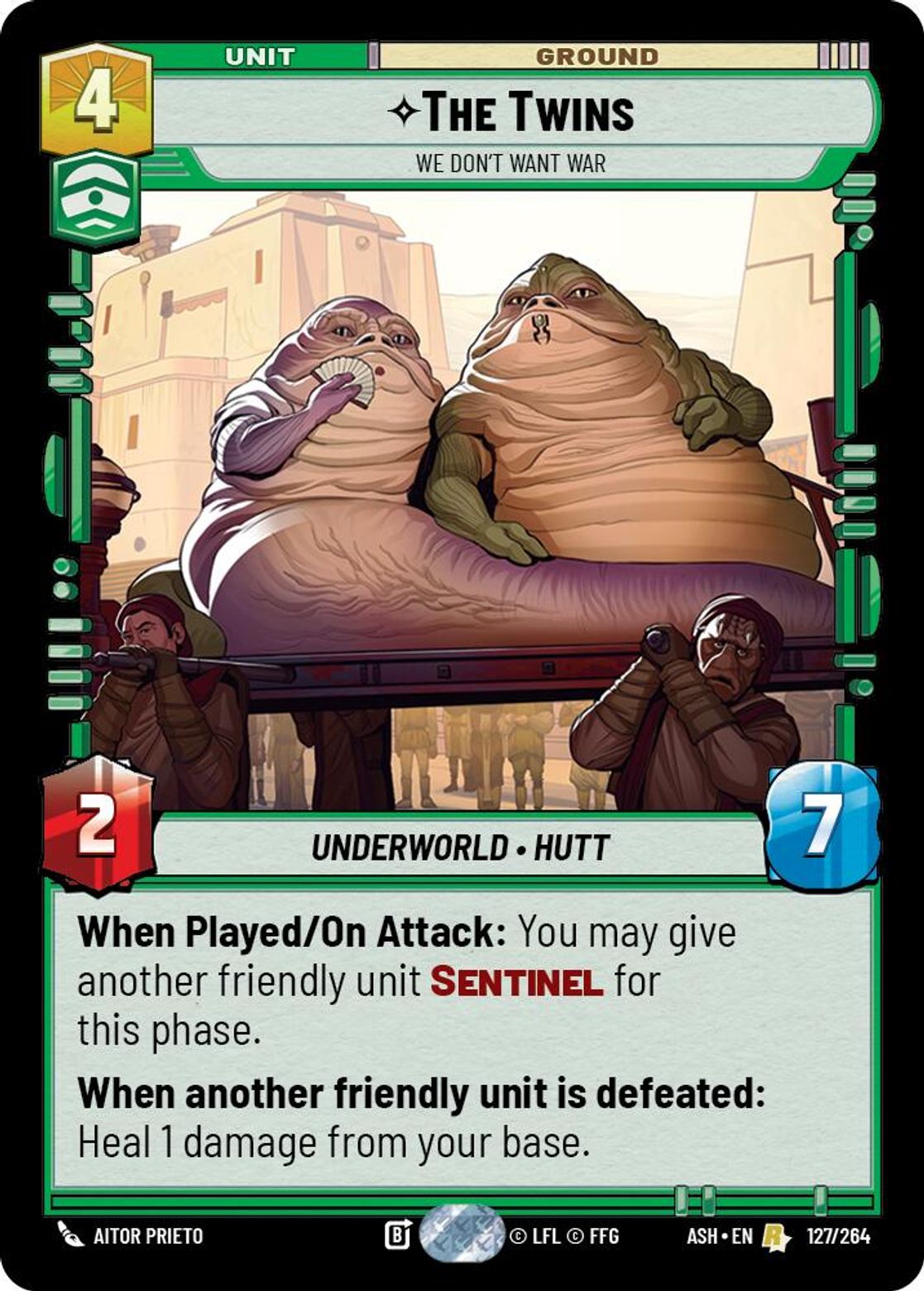 The Twins, We Don't Want War card art