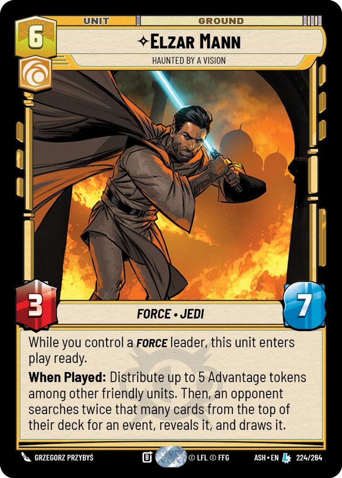 Elzar Mann, Haunted by a Vision card art