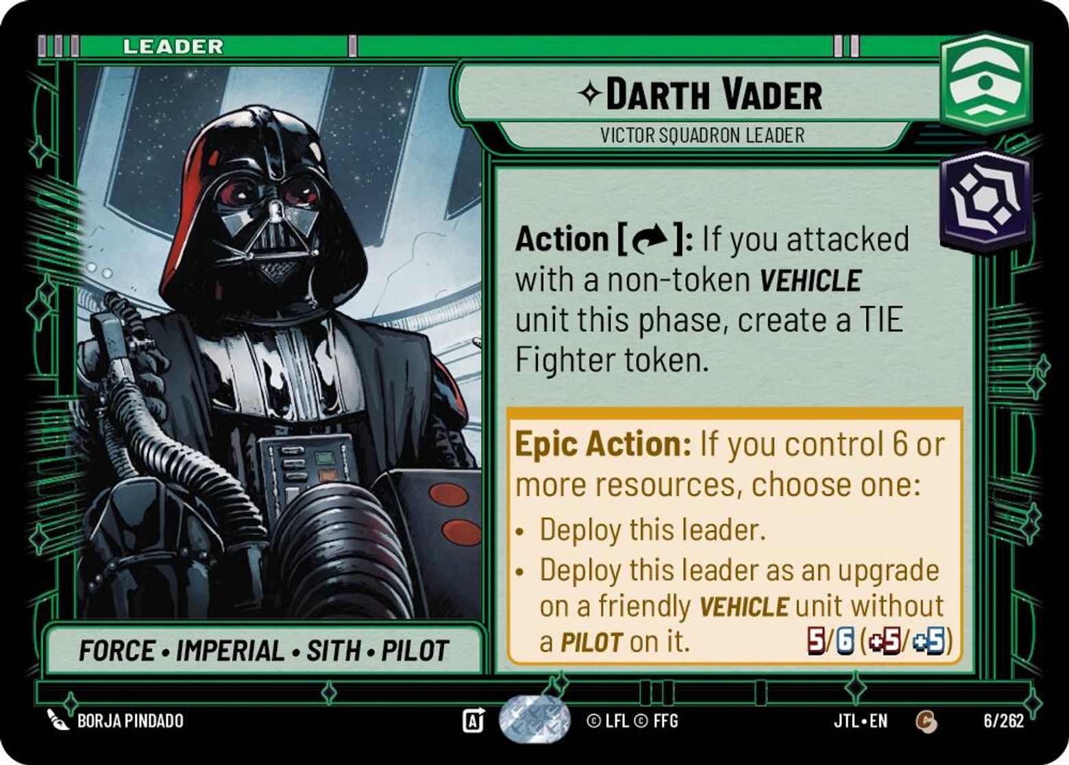 Darth Vader, Victor Squadron Leader card art