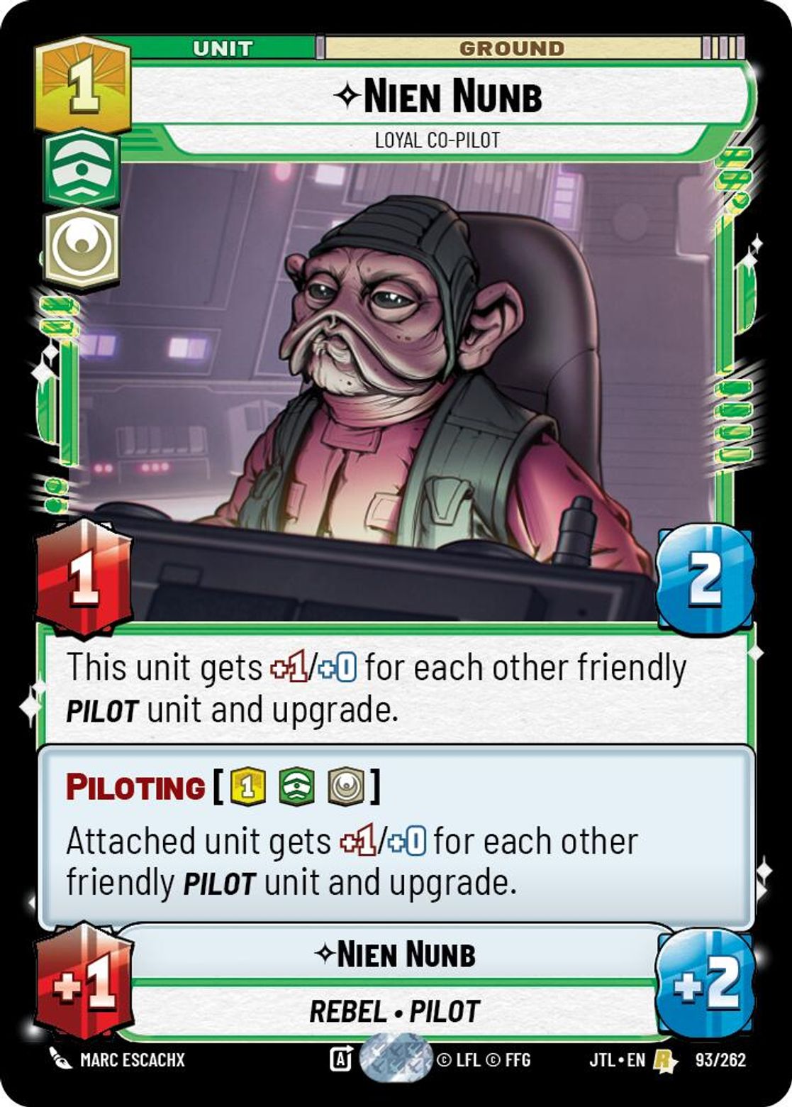 Nien Nunb, Loyal Co-Pilot card art