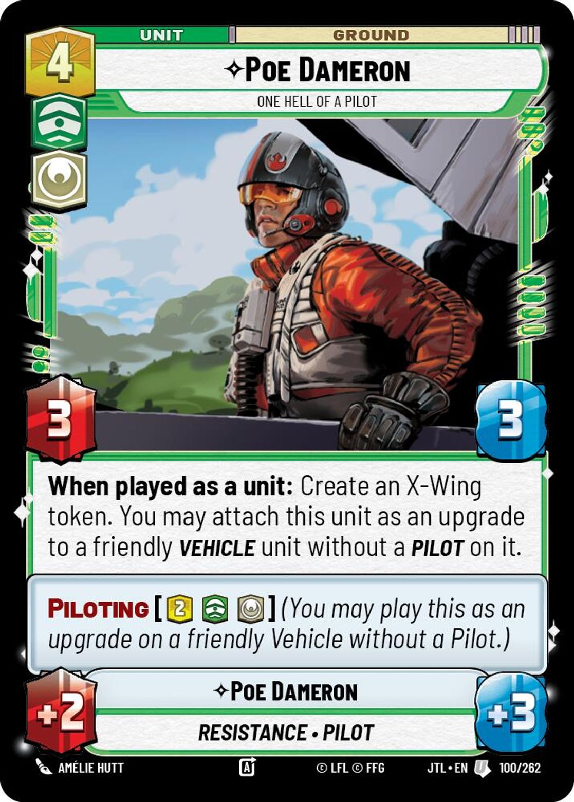 Poe Dameron, One Hell of a Pilot card art