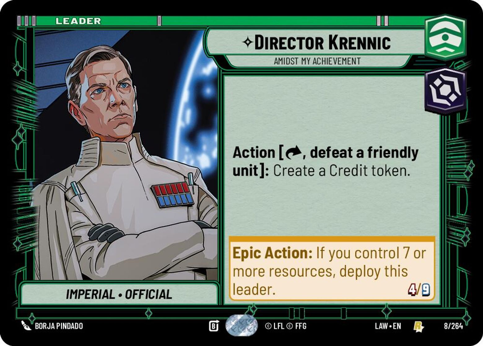 Director Krennic, Amidst My Achievement card art