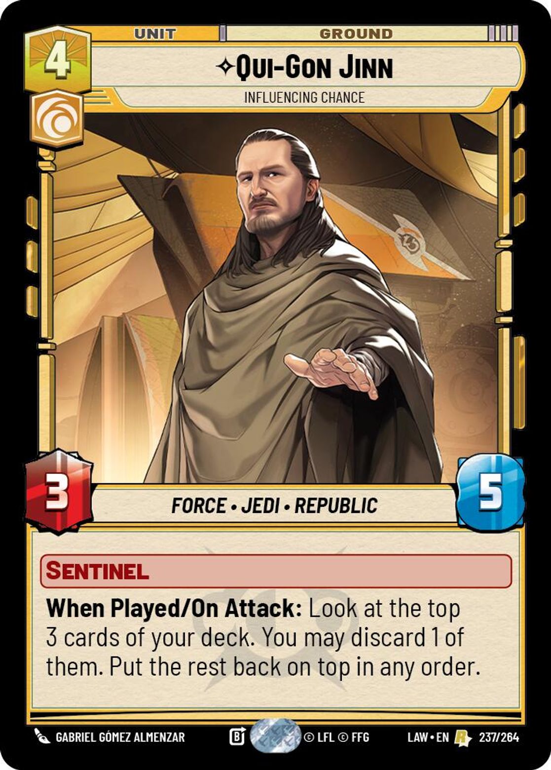 Qui-Gon Jinn, Influencing Chance card art
