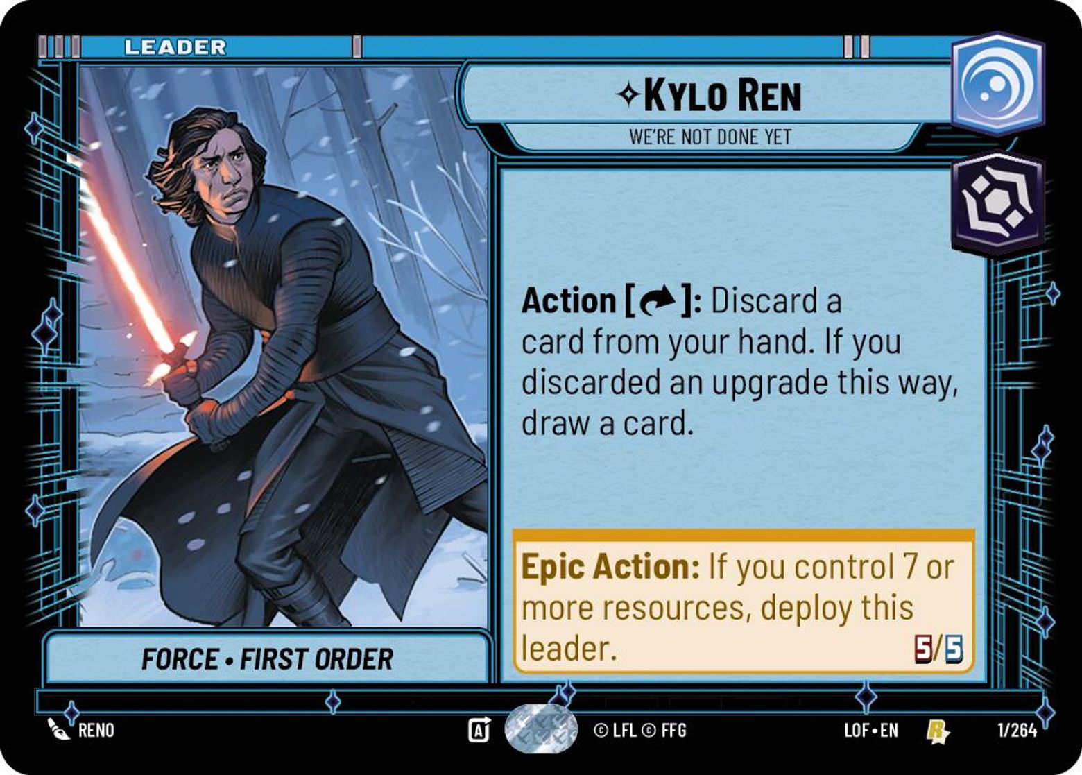 Kylo Ren, We're Not Done Yet card art