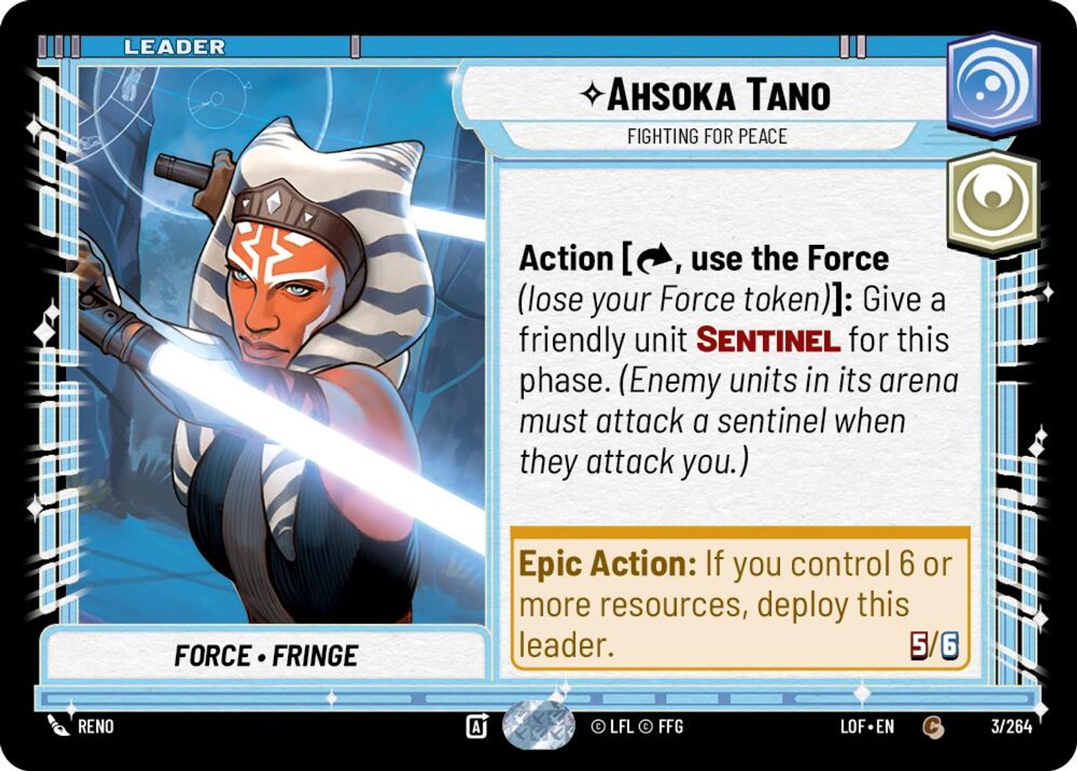 Ahsoka Tano, Fighting For Peace card art