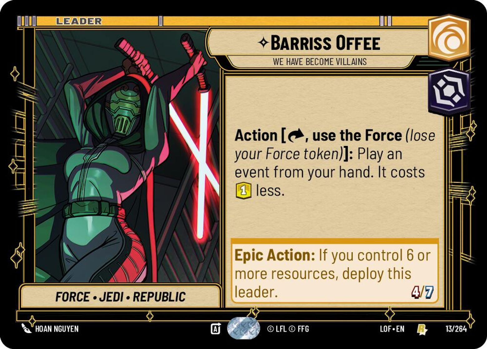 Barriss Offee, We Have Become Villains card art