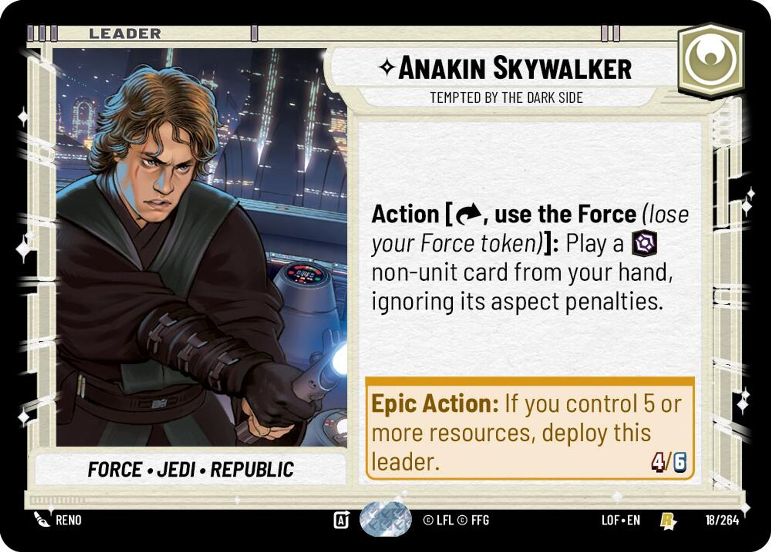 Anakin Skywalker, Tempted by the Dark Side card art
