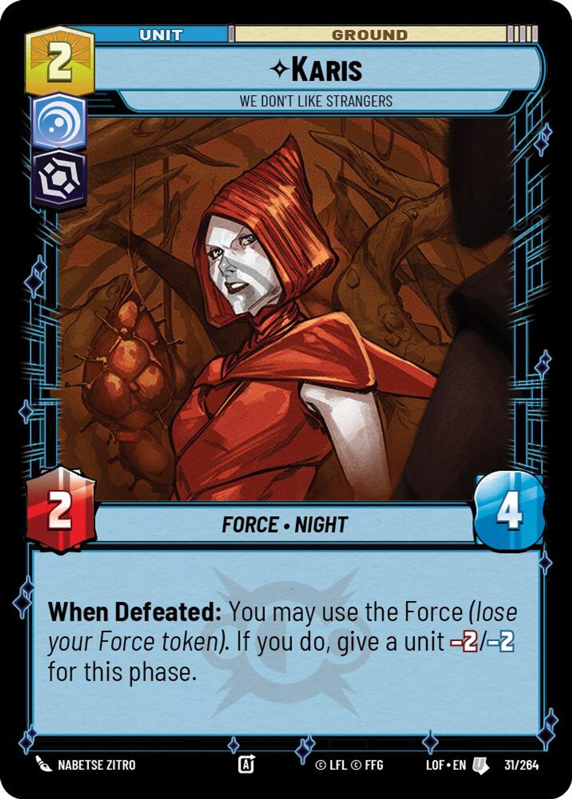 Karis, We Don't Like Strangers card art