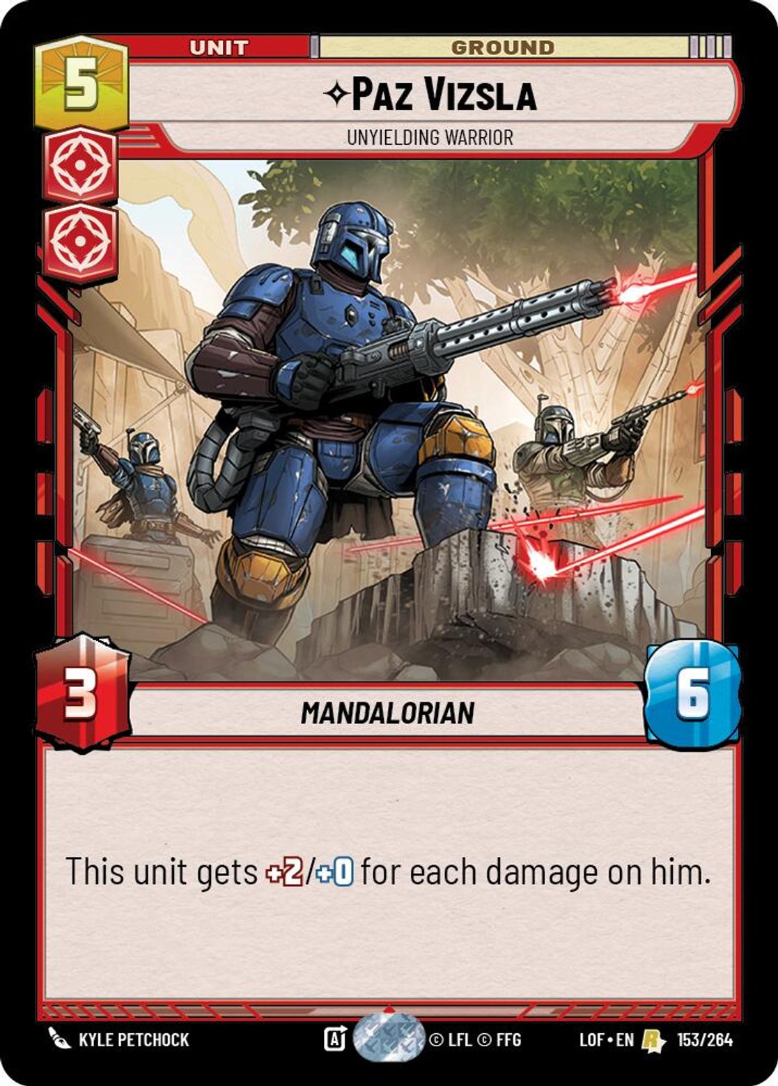 Paz Vizsla, Unyielding Warrior card art