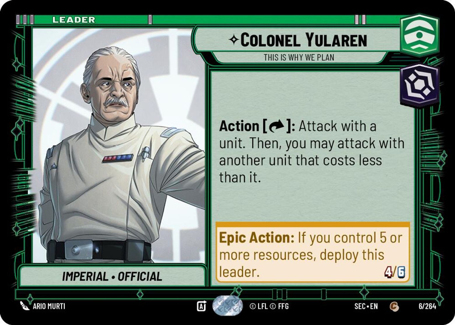 Colonel Yularen, This Is Why We Plan card art