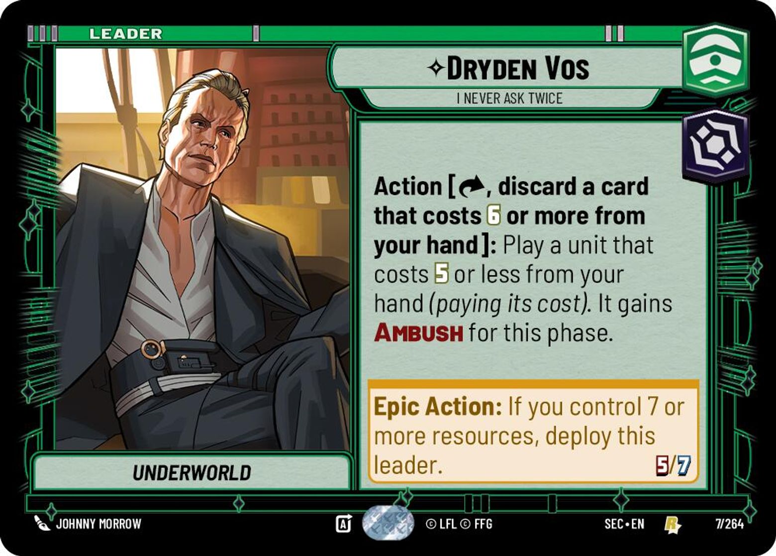 Dryden Vos, I Never Ask Twice card art