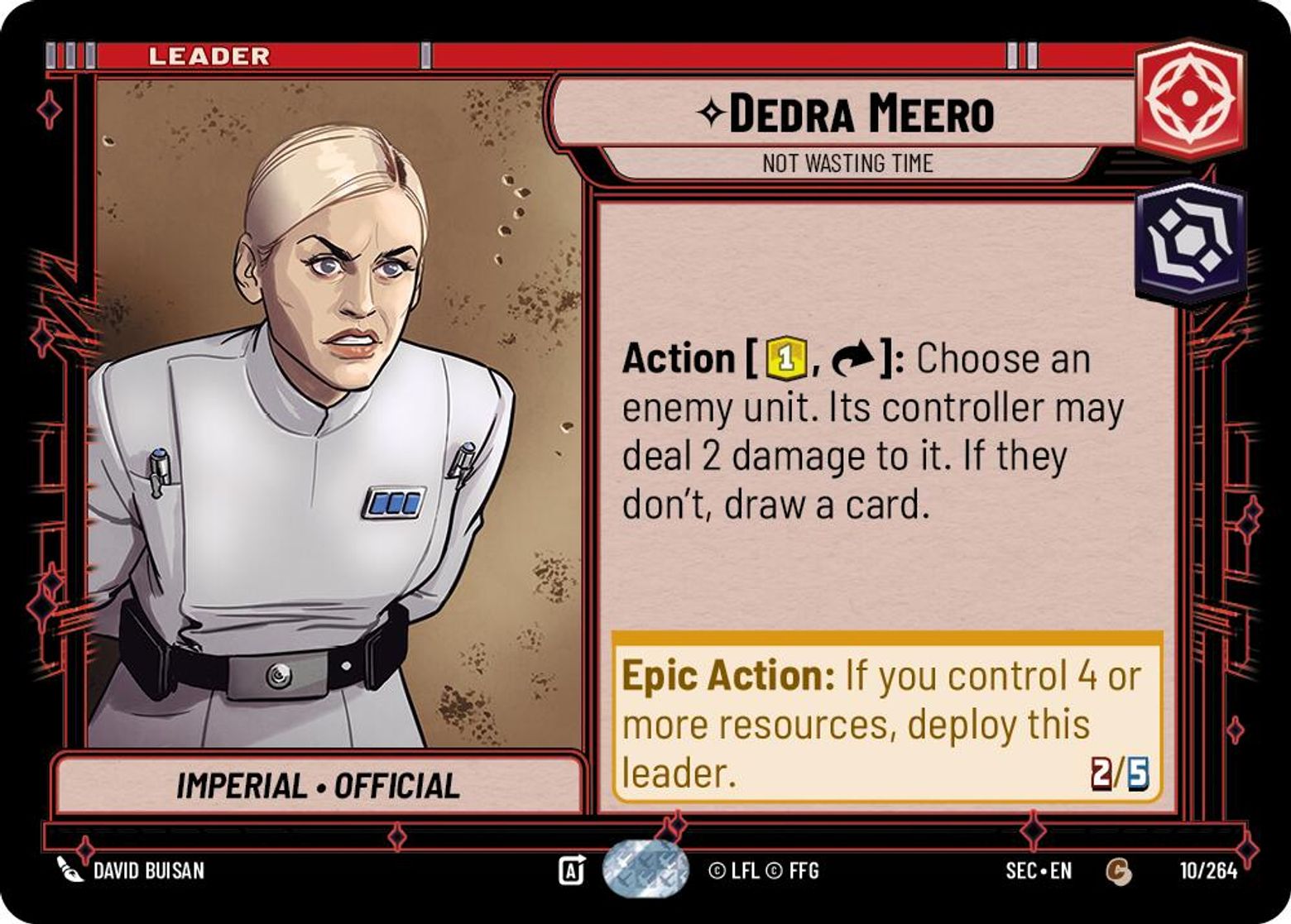 Dedra Meero, Not Wasting Time card art