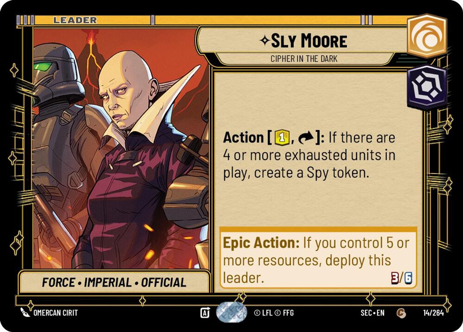 Sly Moore, Cipher in the Dark card art