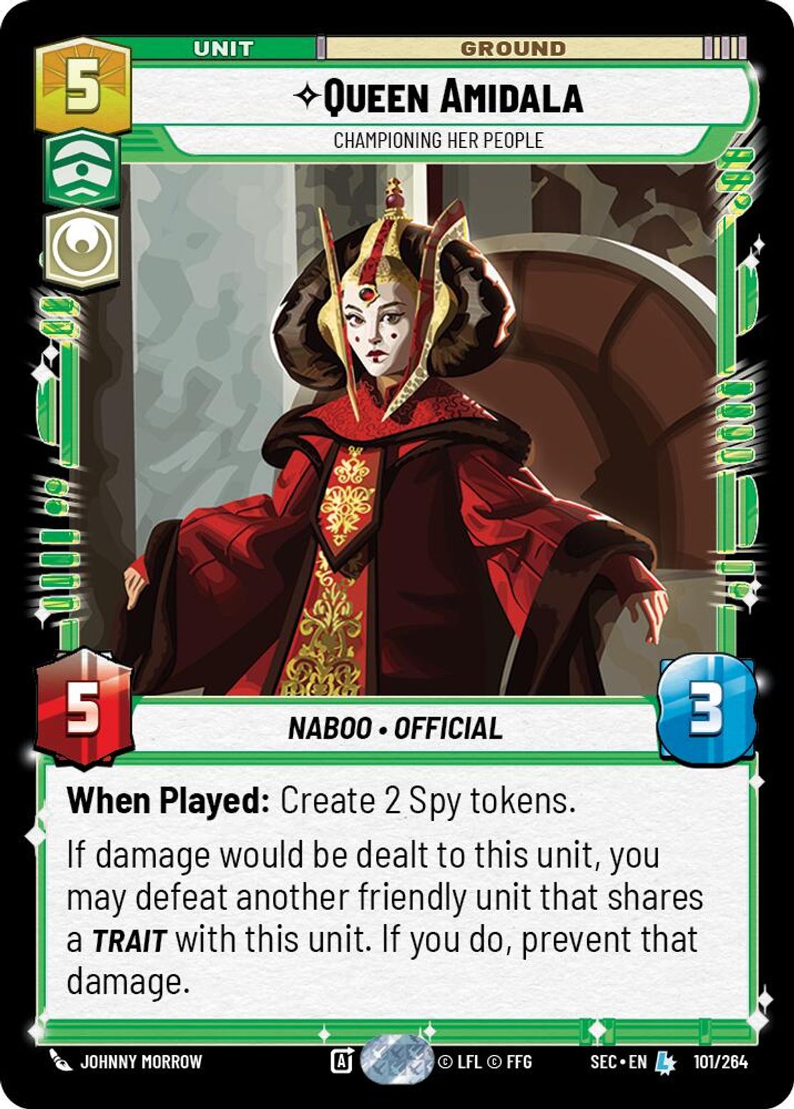 Queen Amidala, Championing Her People card art