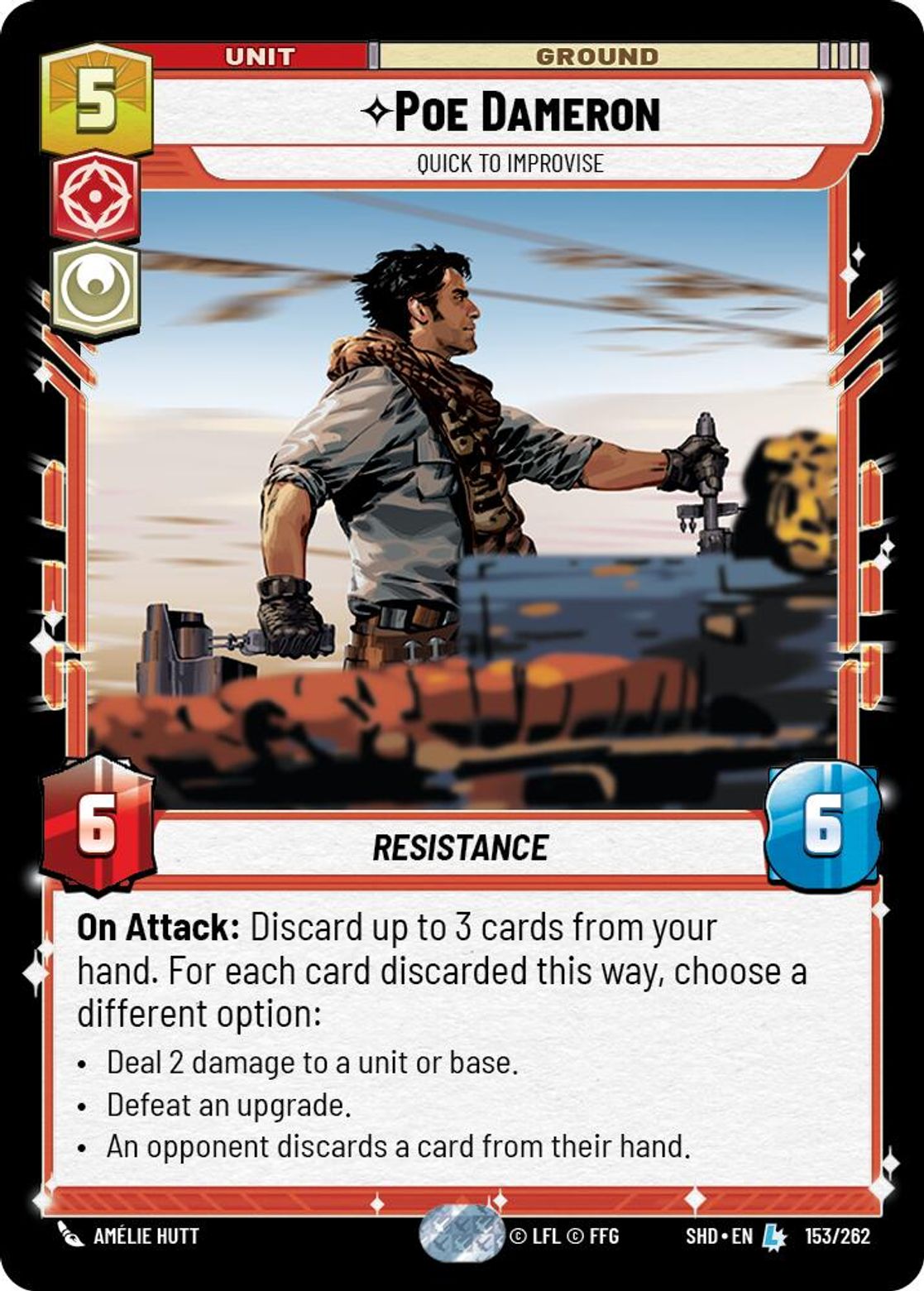Poe Dameron, Quick to Improvise card art