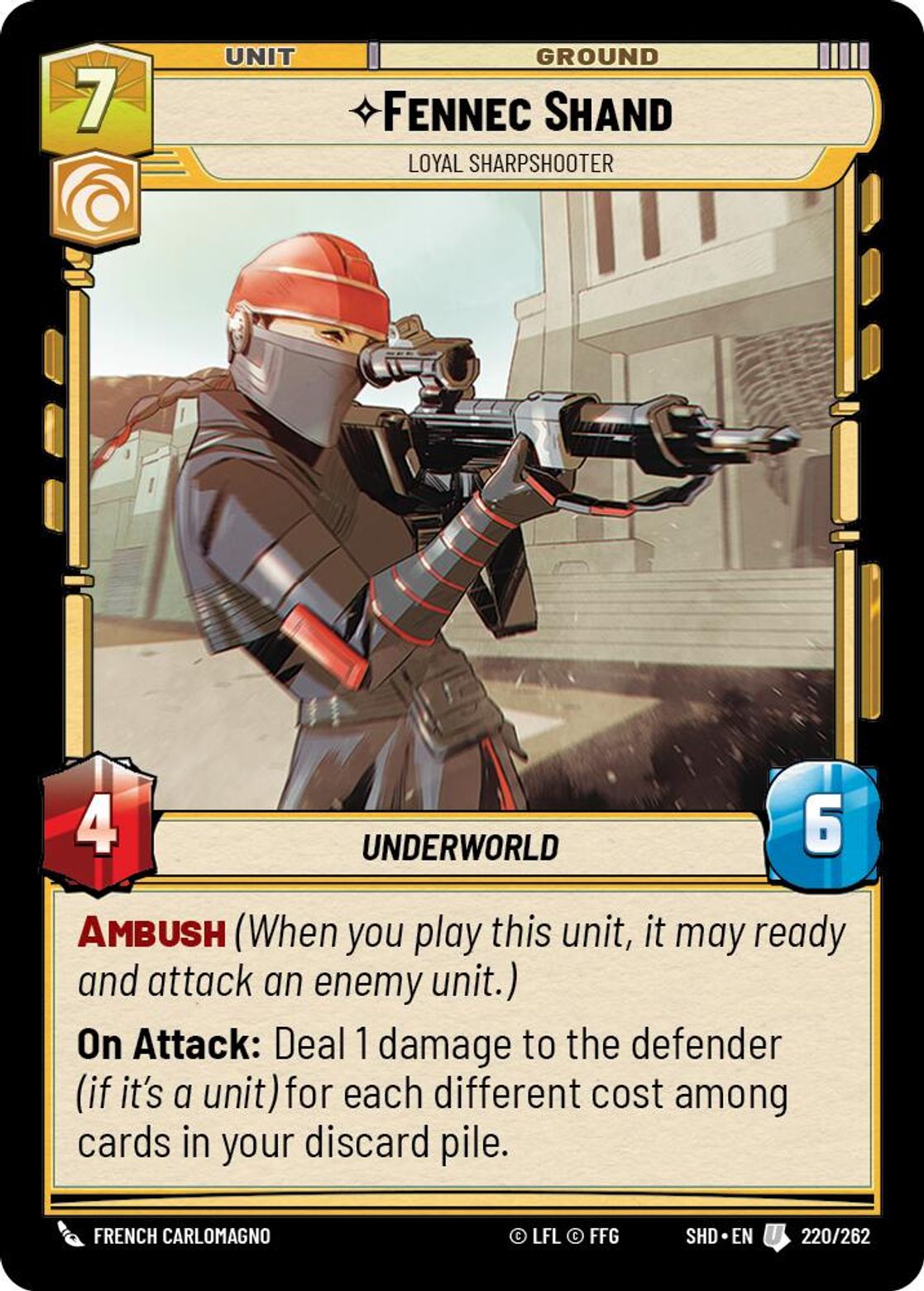 Fennec Shand, Loyal Sharpshooter card art