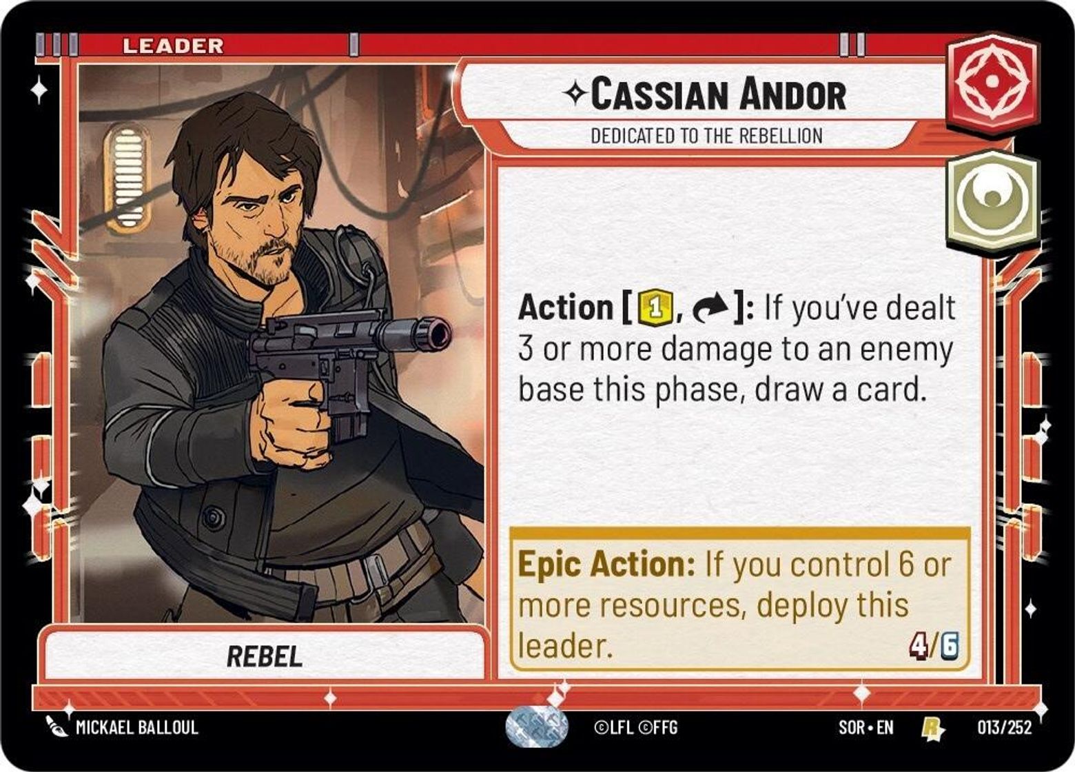 Cassian Andor, Dedicated to the Rebellion card art