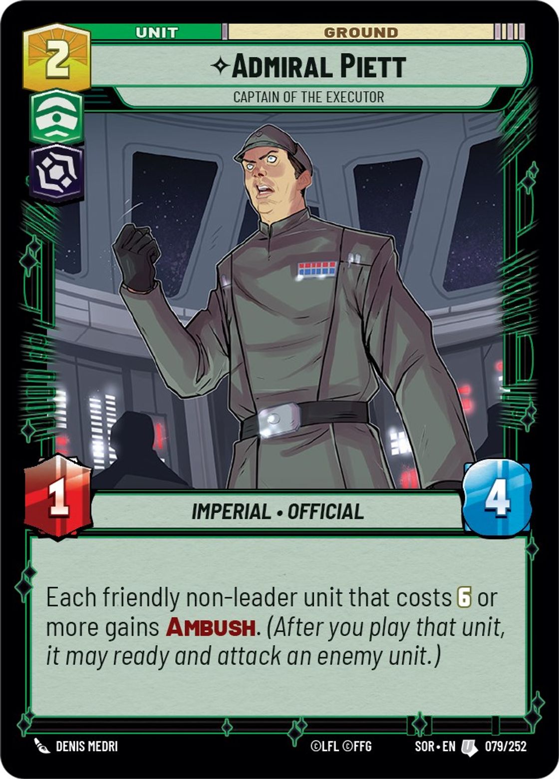 Admiral Piett, Captain of the Executor card art