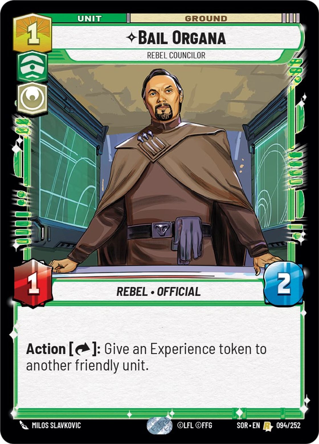 Bail Organa, Rebel Councilor card art