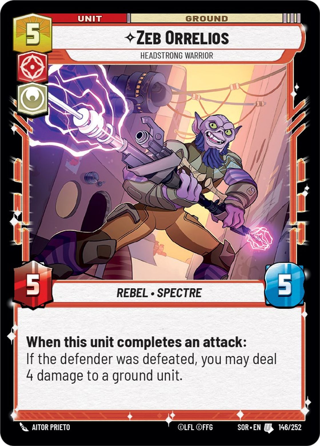 Zeb Orrelios, Headstrong Warrior card art