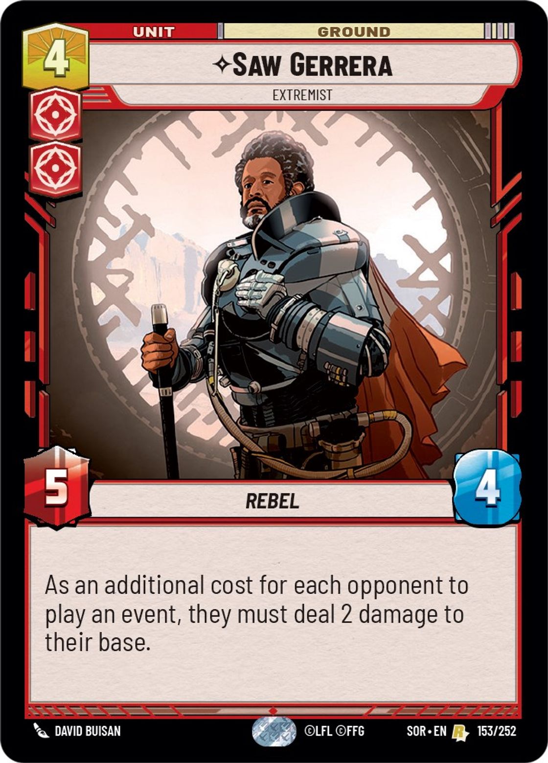 Saw Gerrera, Extremist card art