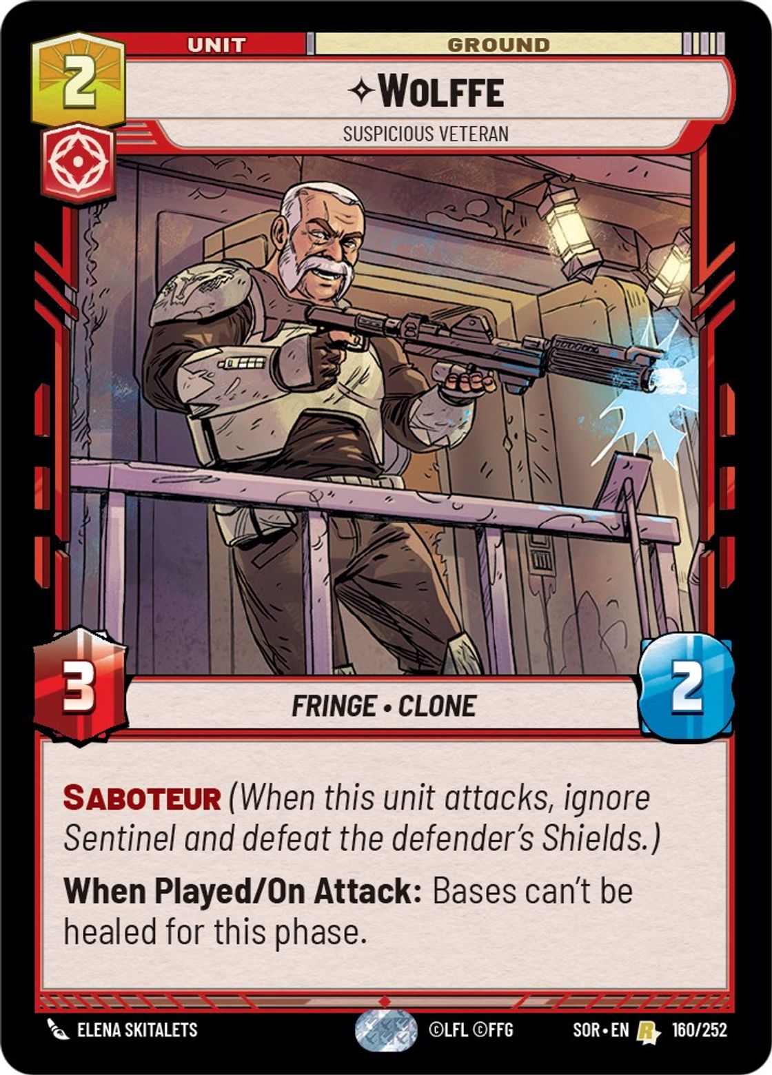 Wolffe, Suspicious Veteran card art