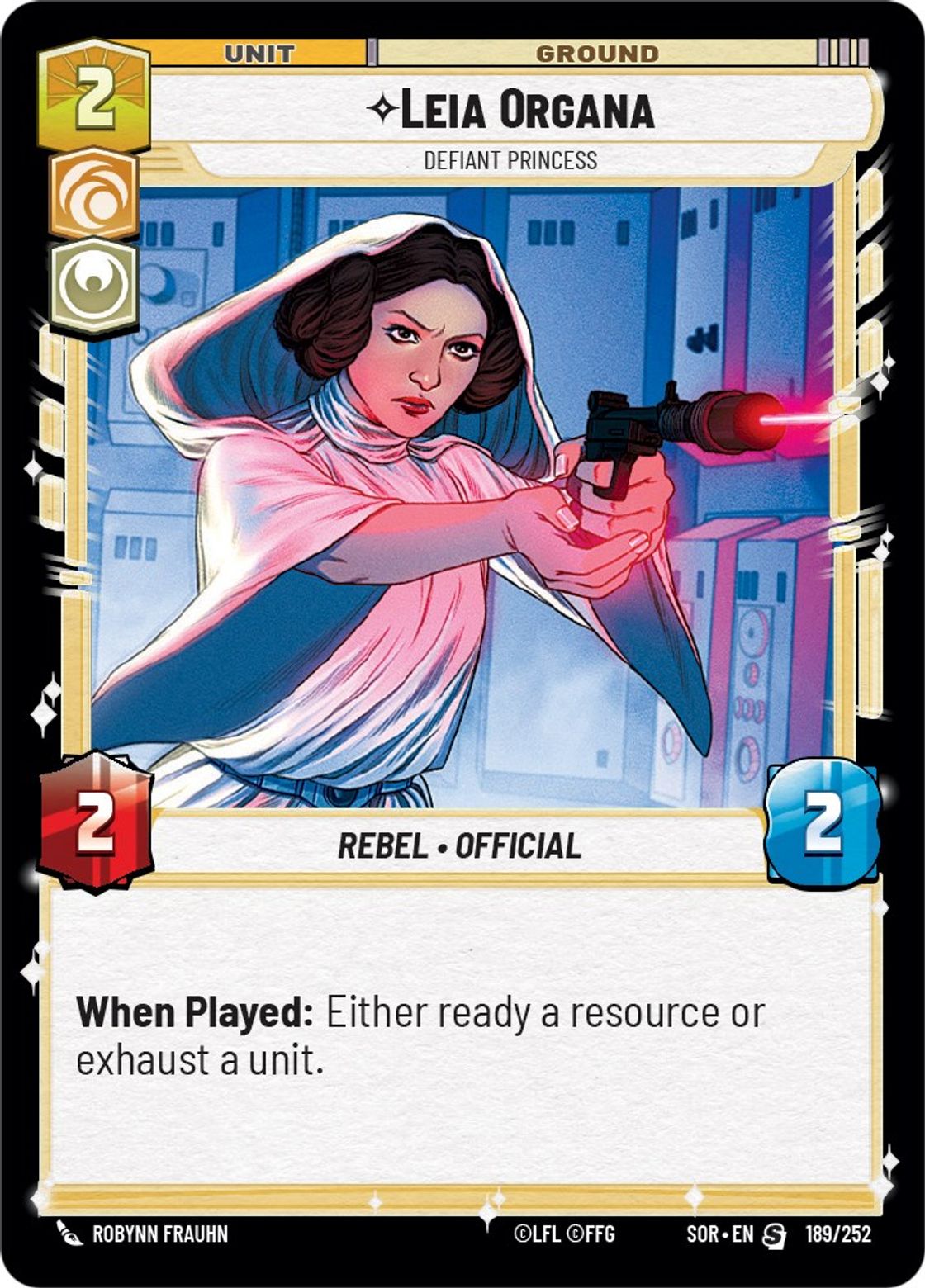 Leia Organa, Defiant Princess card art