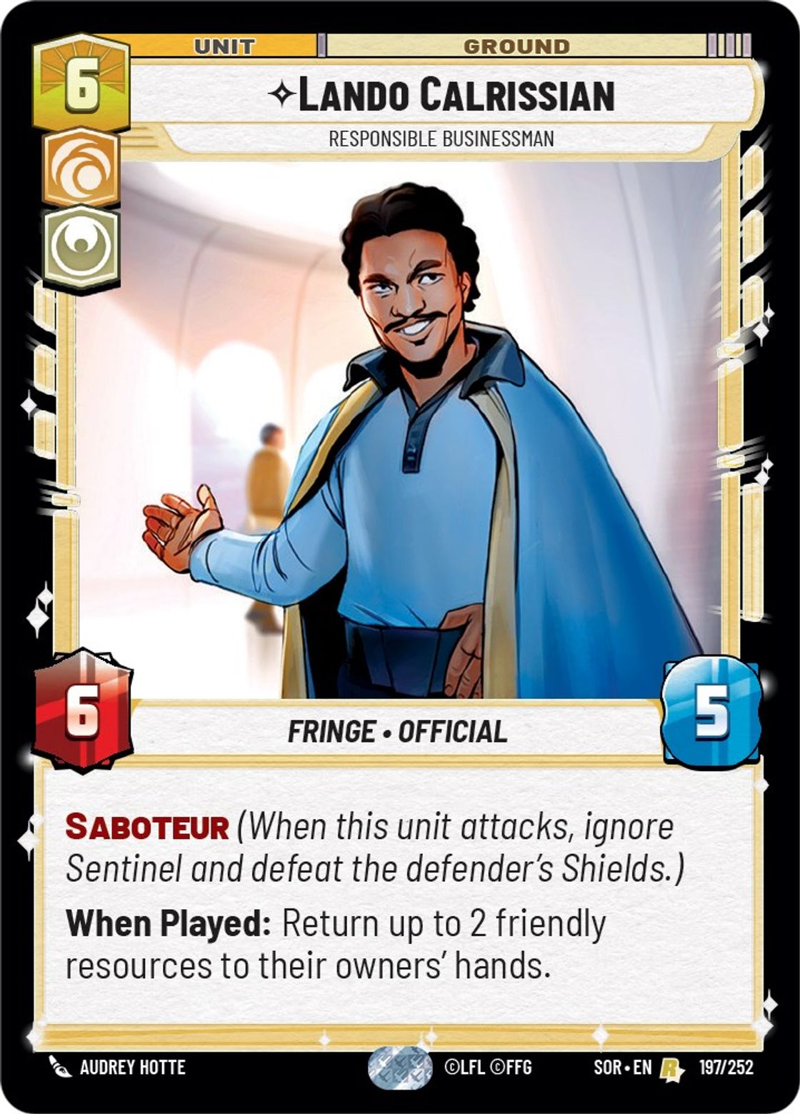 Lando Calrissian, Responsible Businessman card art