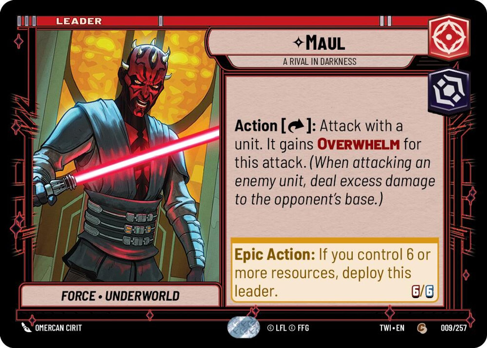 Maul, A Rival in Darkness card art