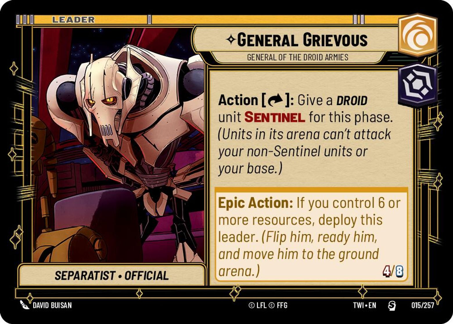 General Grievous, General of the Droid Armies card art