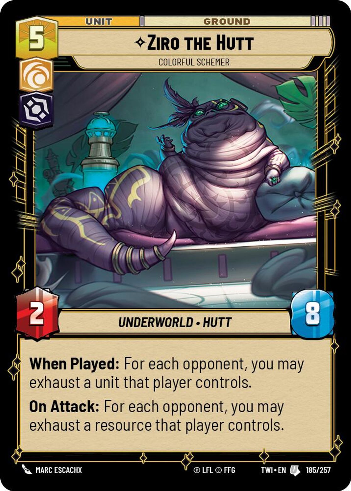 Ziro the Hutt, Colorful Schemer card art