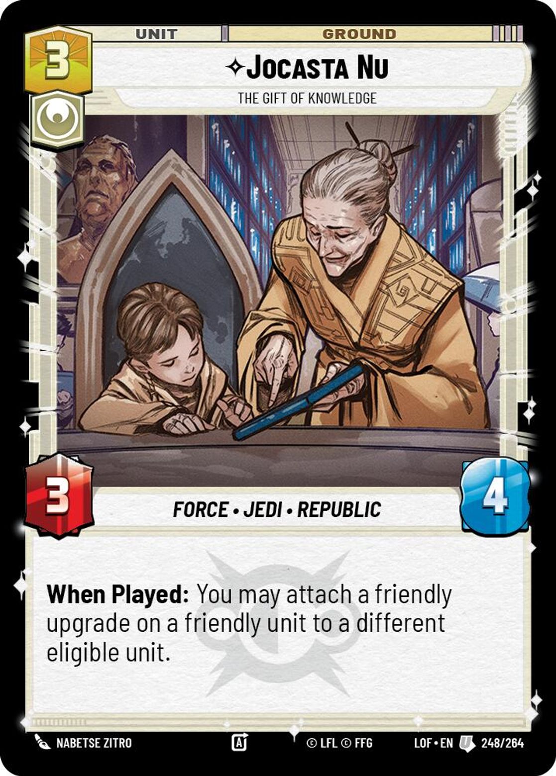 Jocasta Nu, The Gift of Knowledge card art