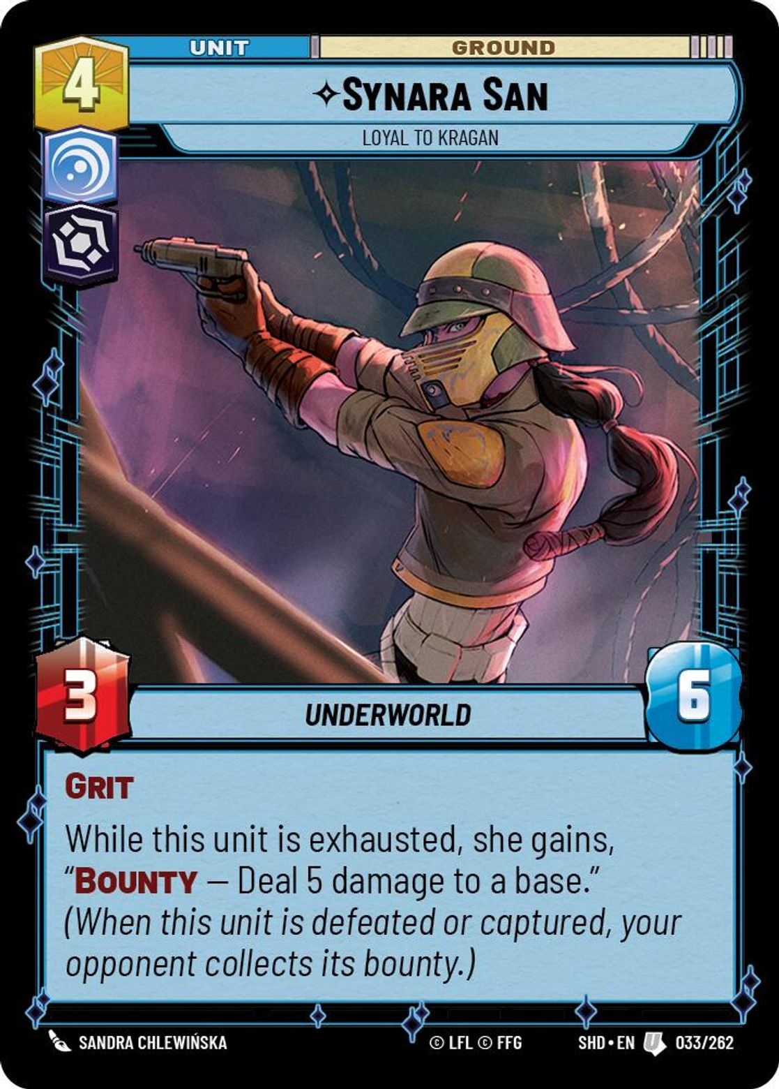 Synara San, Loyal to Kragan card art