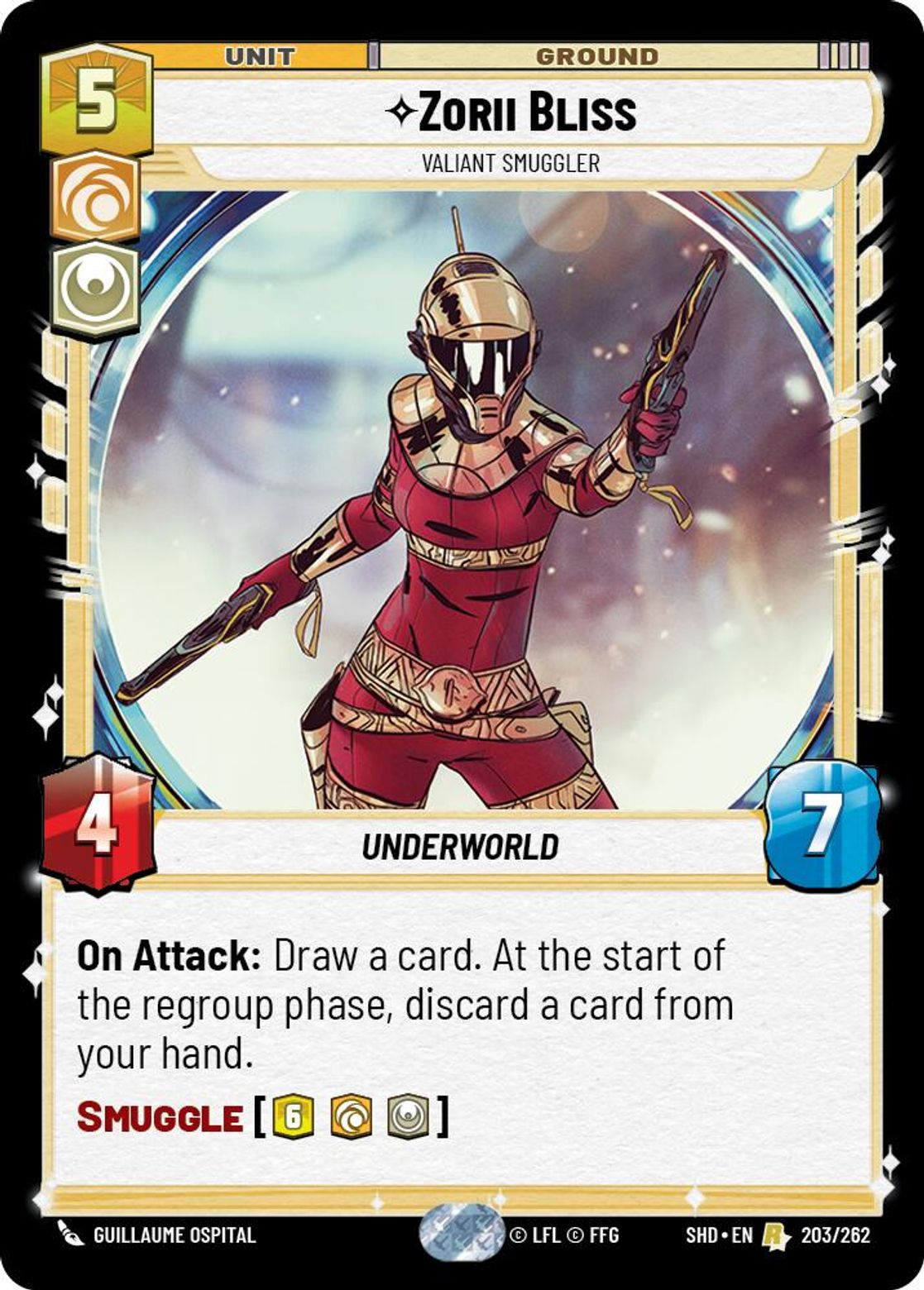 Zorii Bliss, Valiant Smuggler card art