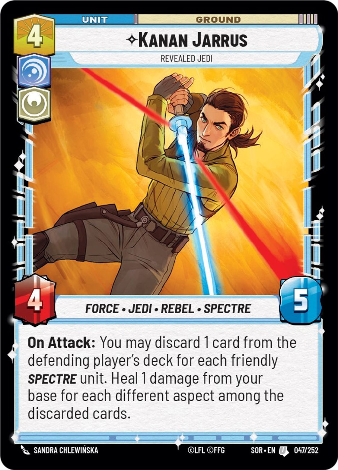 Kanan Jarrus, Revealed Jedi card art
