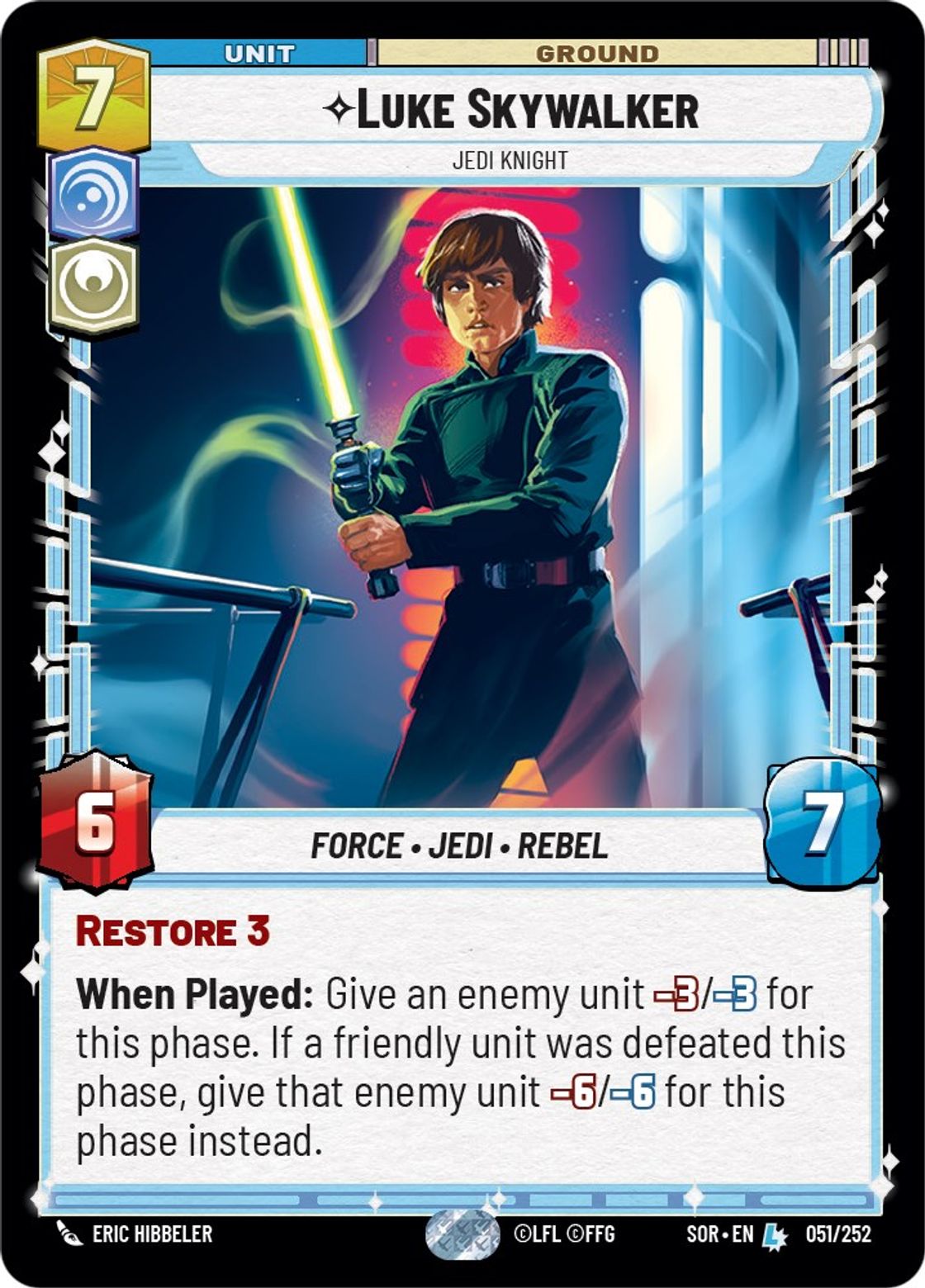 Luke Skywalker, Jedi Knight card art
