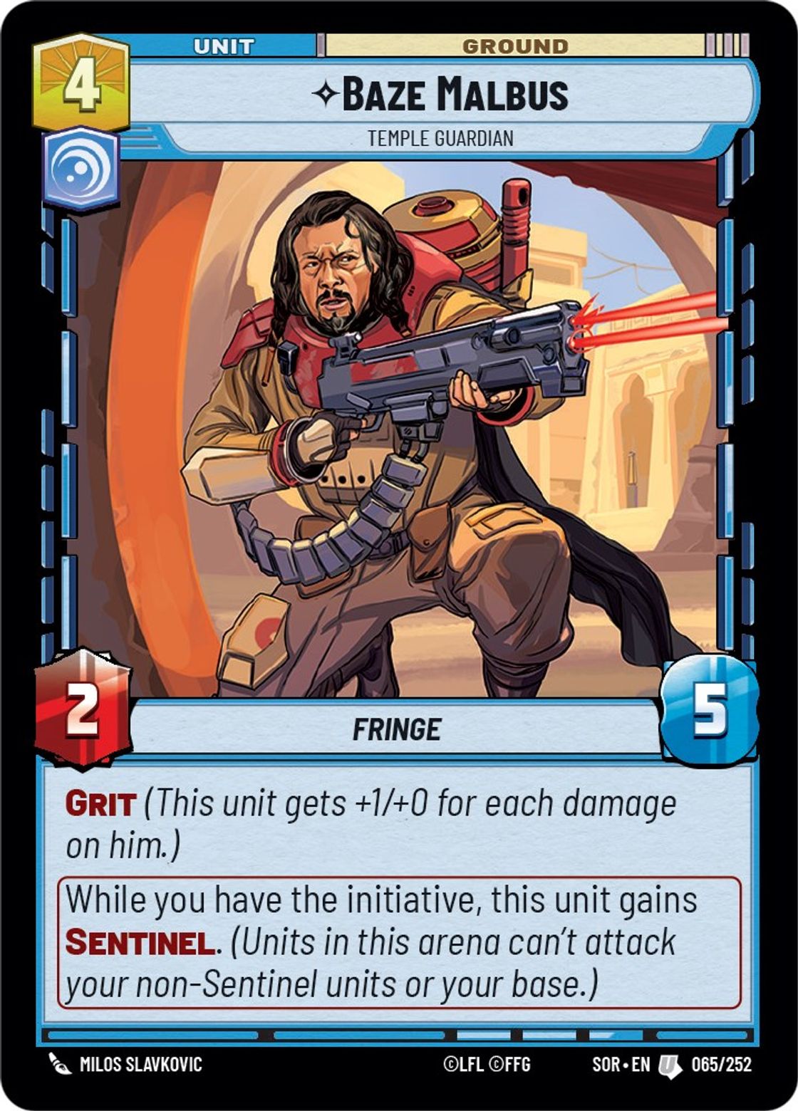Baze Malbus, Temple Guardian card art