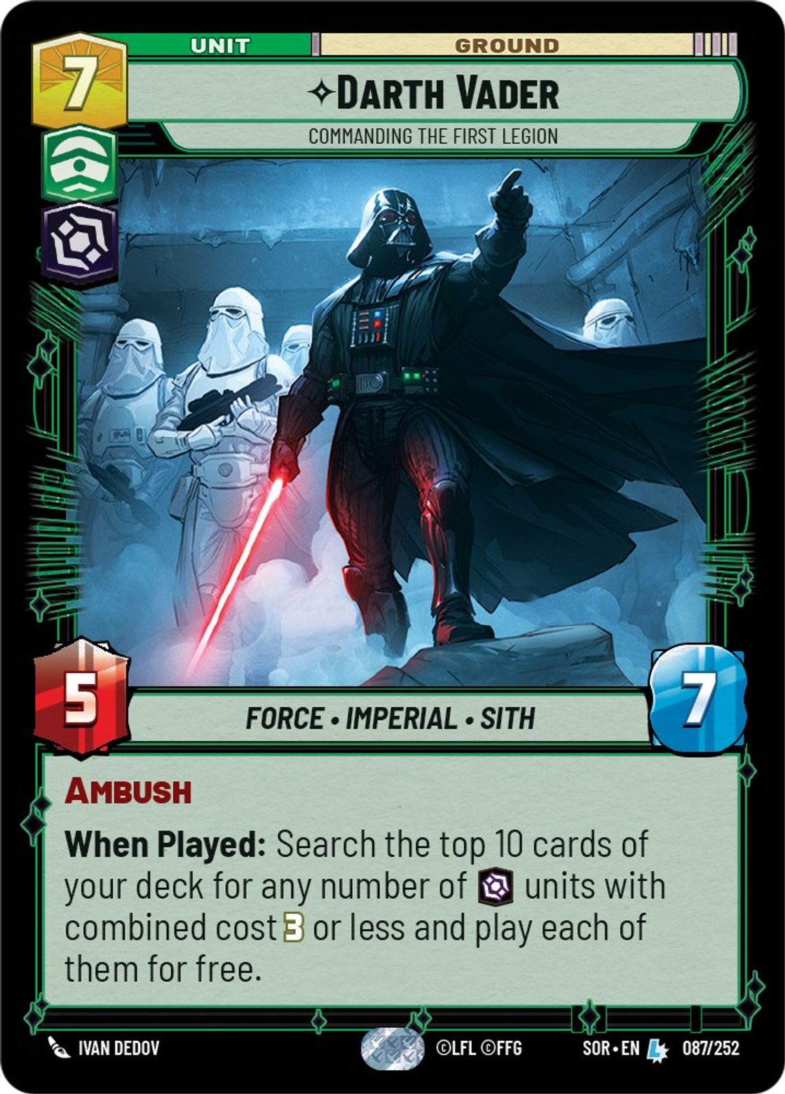 Darth Vader, Commanding the First Legion card art