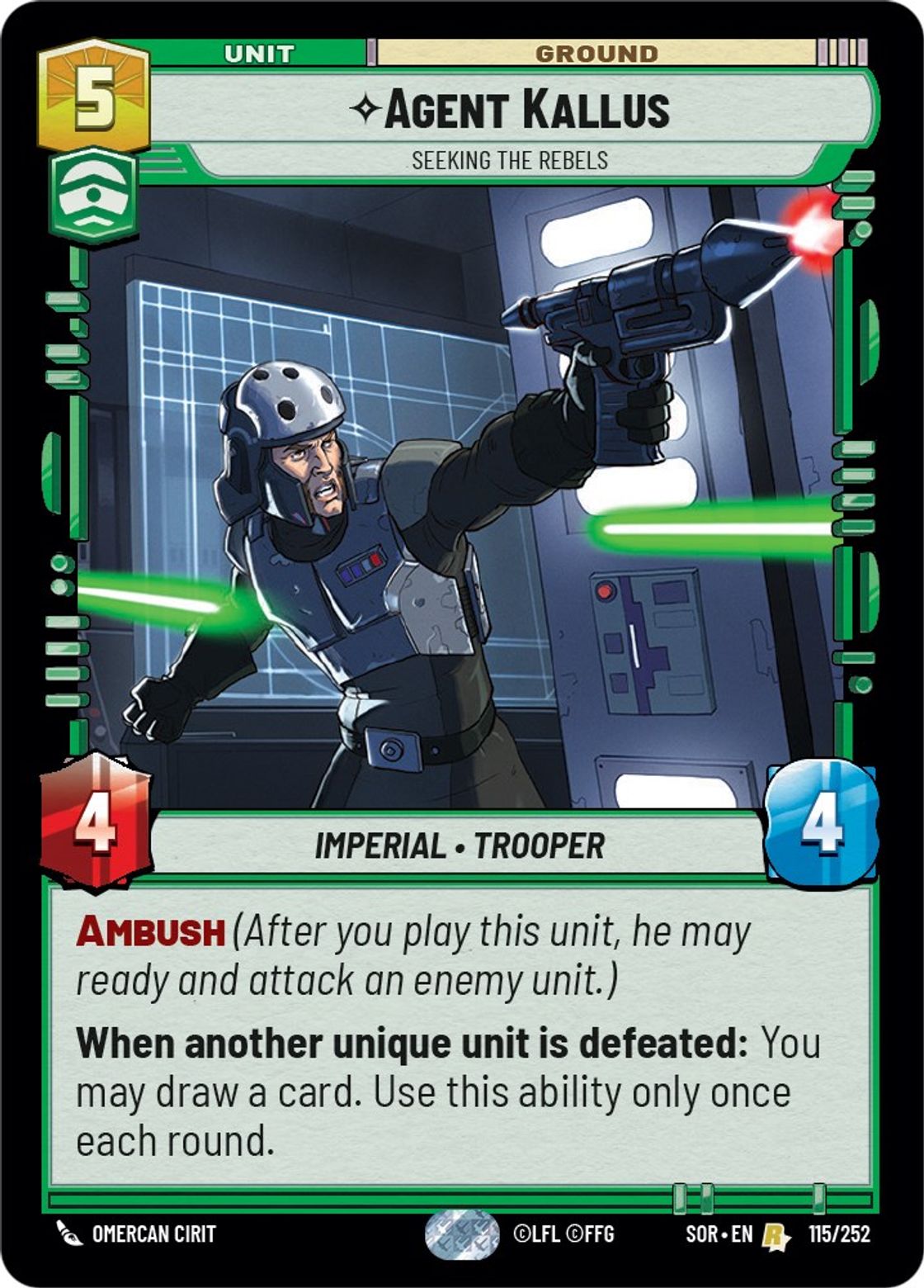 Agent Kallus, Seeking the Rebels card art