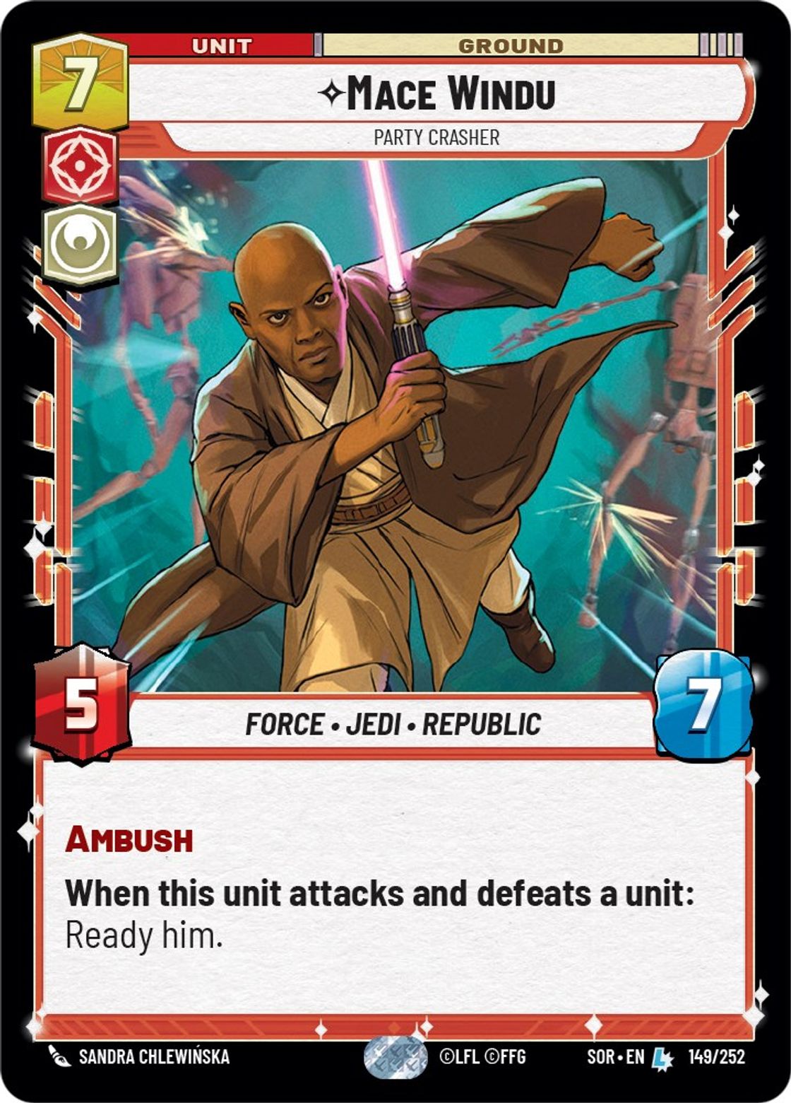 Mace Windu, Party Crasher card art