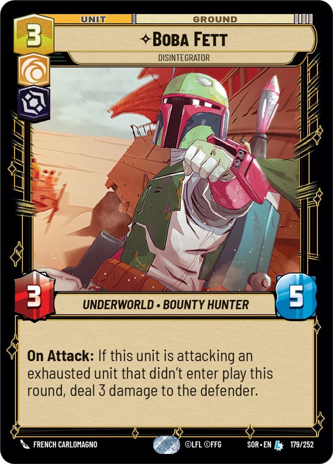 Boba Fett, Disintegrator card art