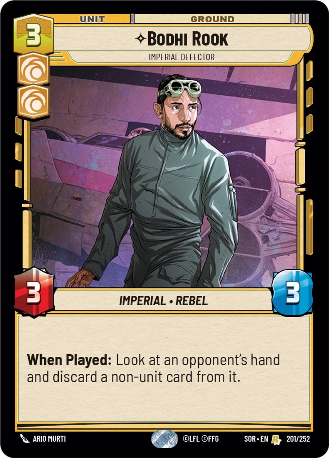 Bodhi Rook, Imperial Defector card art