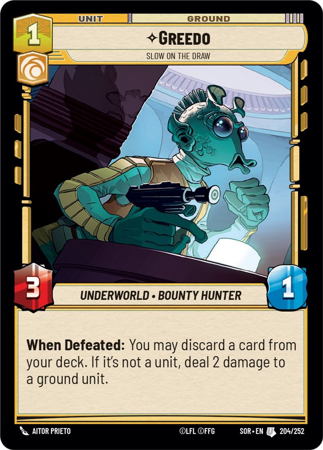Greedo, Slow on the Draw card art