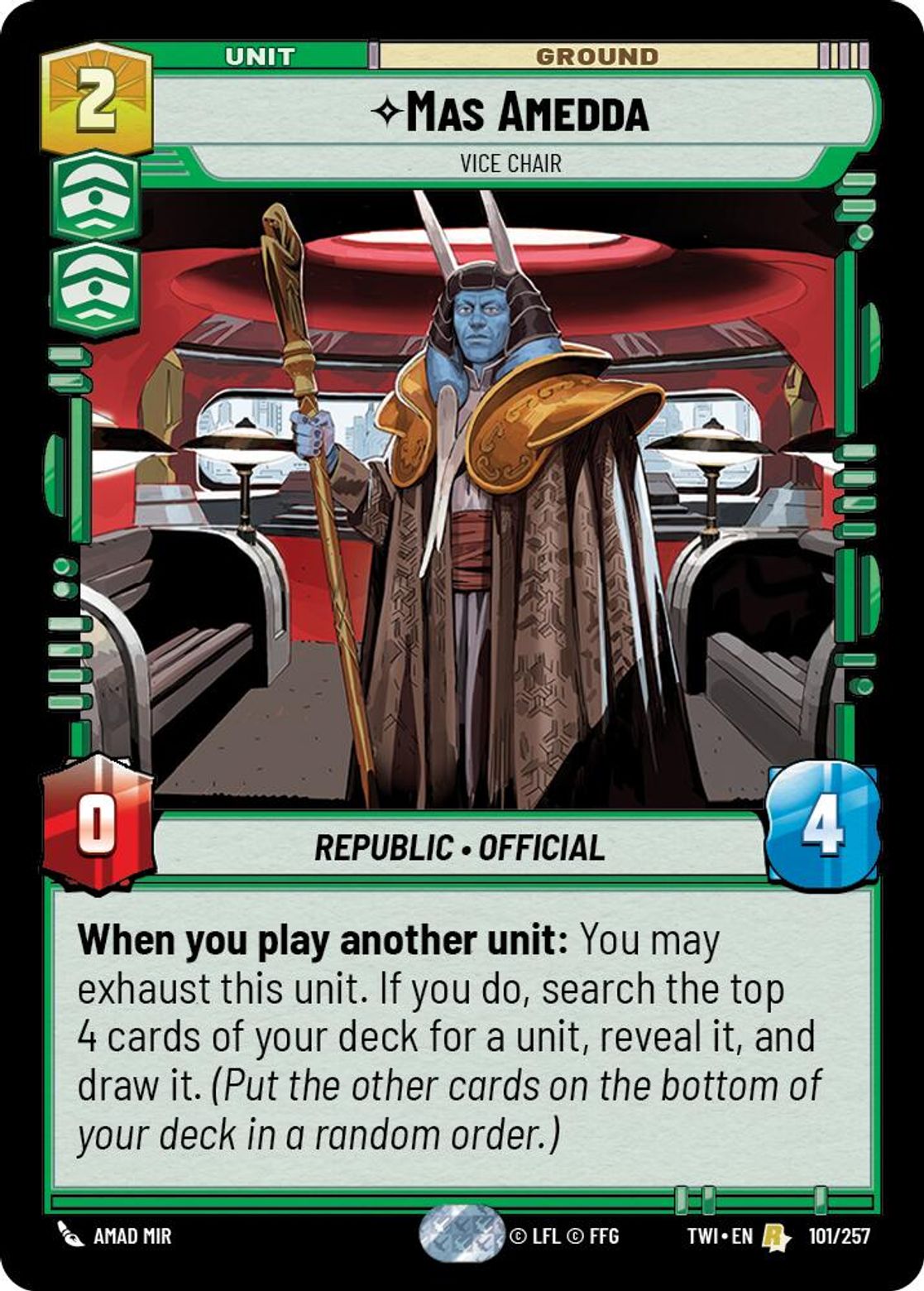 Mas Amedda, Vice Chair card art