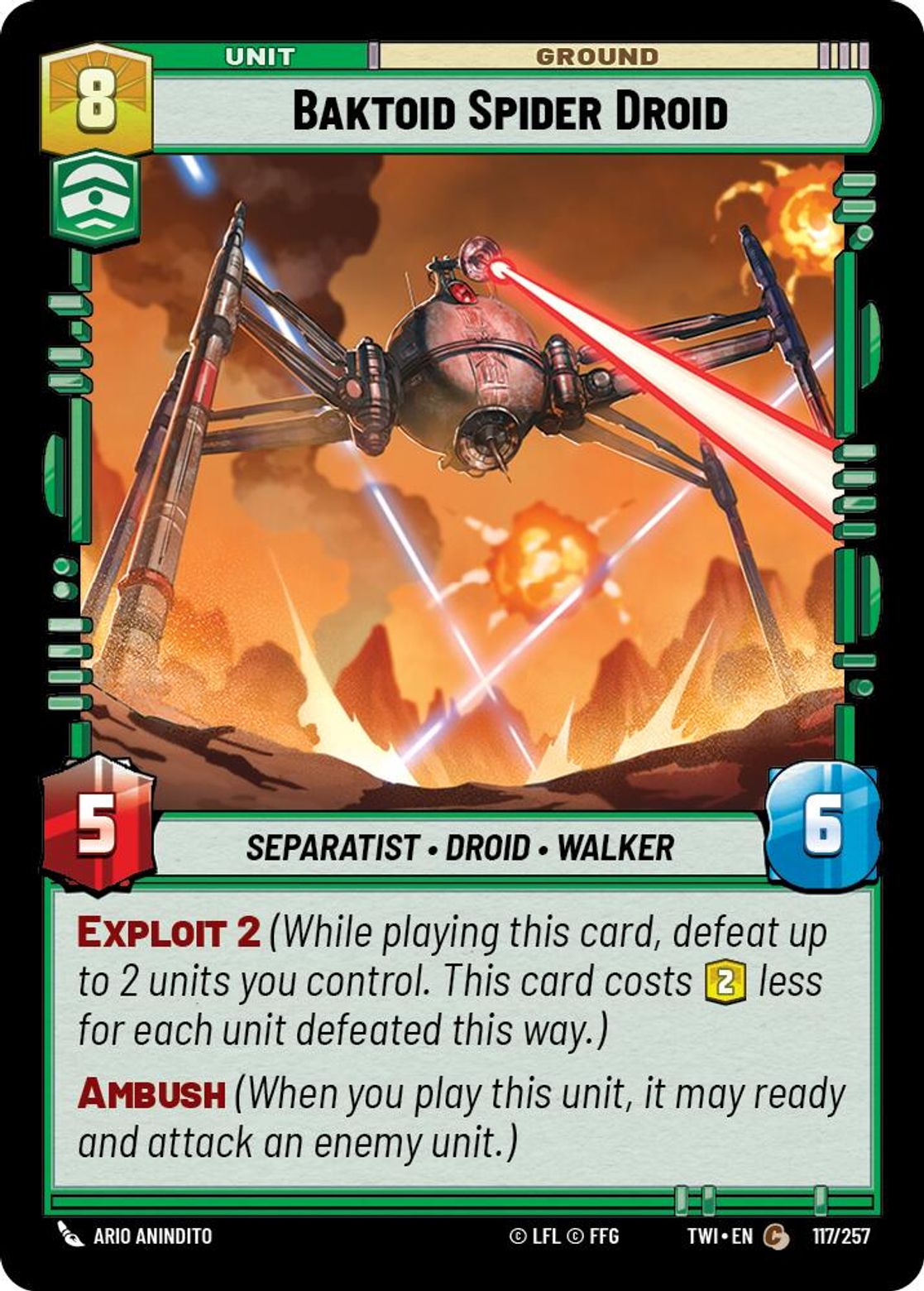 Baktoid Spider Droid card art
